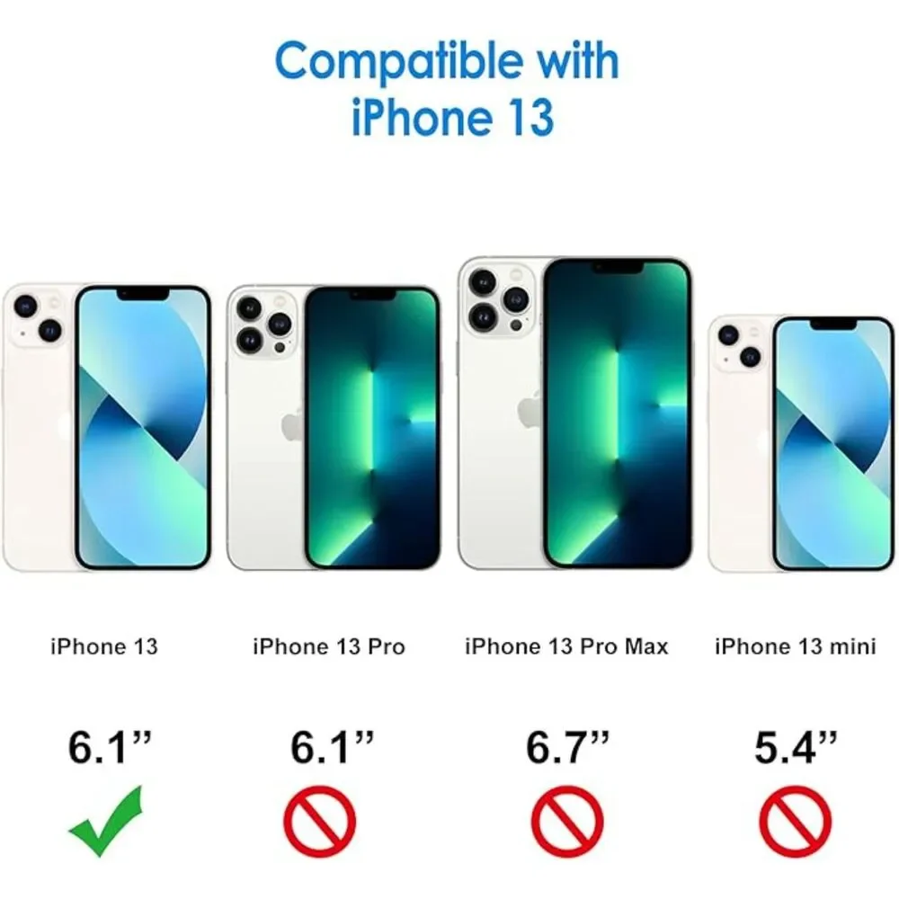 iPhone 13 6.1-Inch, Non-Yellowing Shockproof Phone Bumper Cover, (Clear)